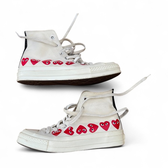 CONVERSE X PLAY Comme des Garçons Chuck 70 Multi Heart Sneakers Women's Sz 7 - Picture 4 of 9